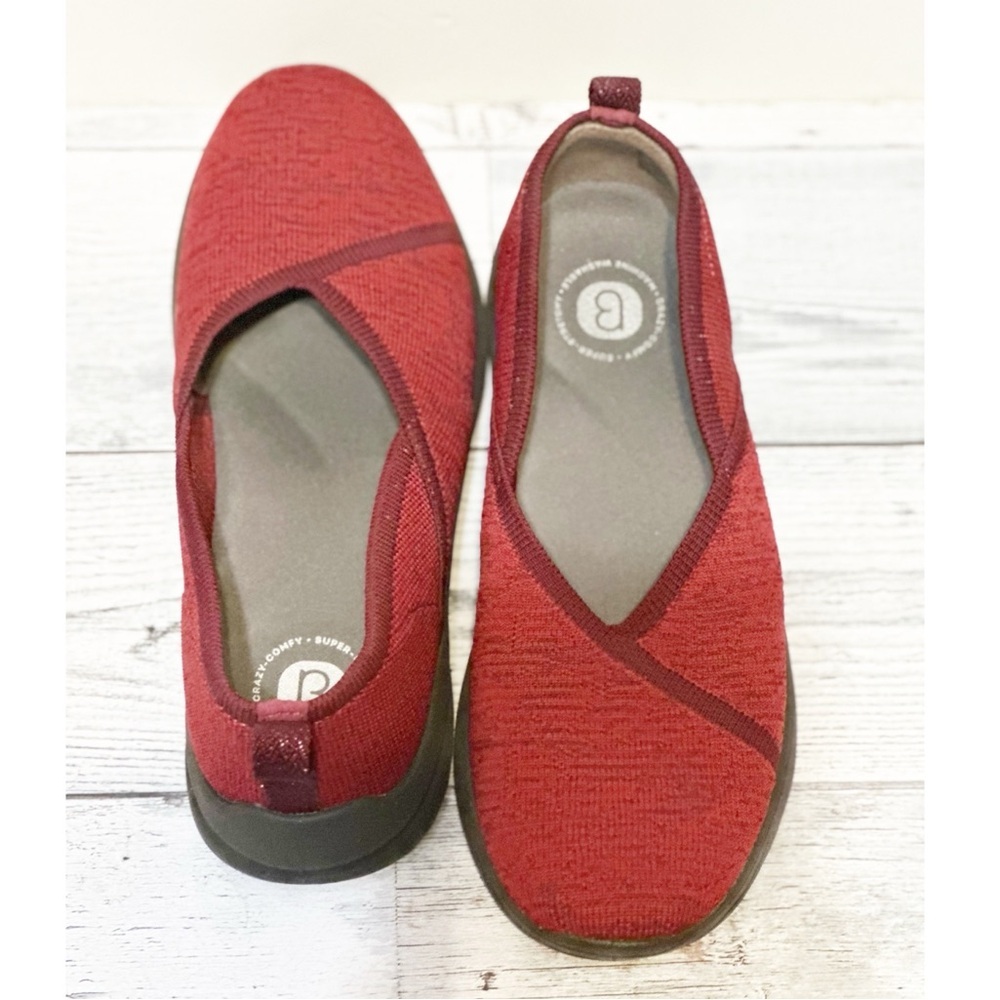 BZees Legacy Slip On Red Knit Memory Foam Shoes NWOT Sz 7. - Picture 5 of 6